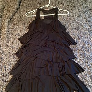 Racerback layered black dress